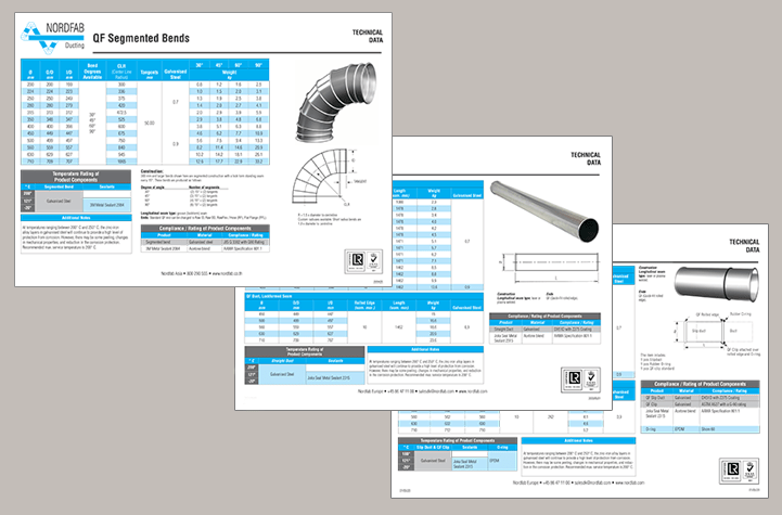 Nordfab Technical Data sheets
