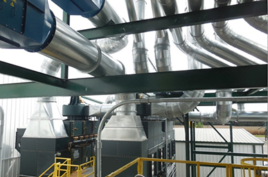 Grain instillation duct on dust collector 