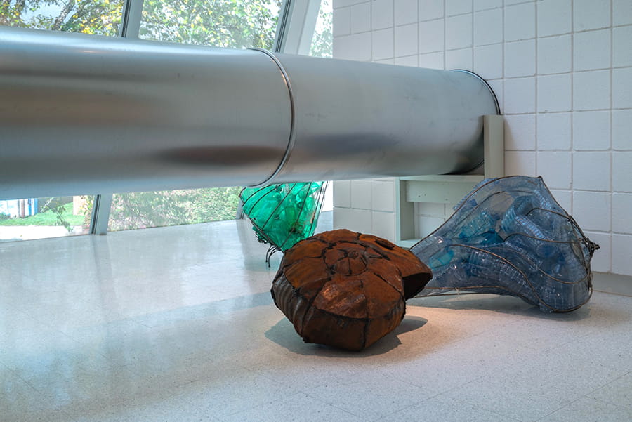 Nordfab ducting in art installation at University at Buffalo Art Galleries. Photo by Nicholas Ostness